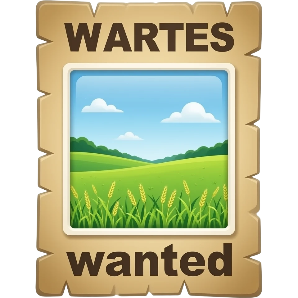 wanted poster  with an empty field for a picture and the text 'wanted' at the bottom emoji