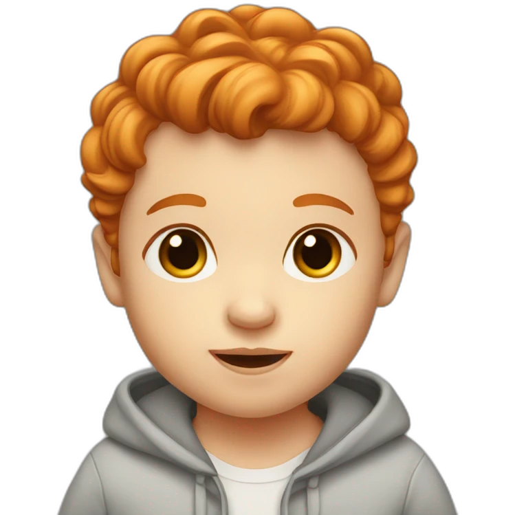Ginger head baby boy woth dark brown eyes emoji