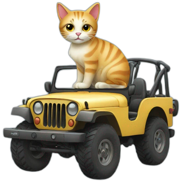 Cat on jeep emoji
