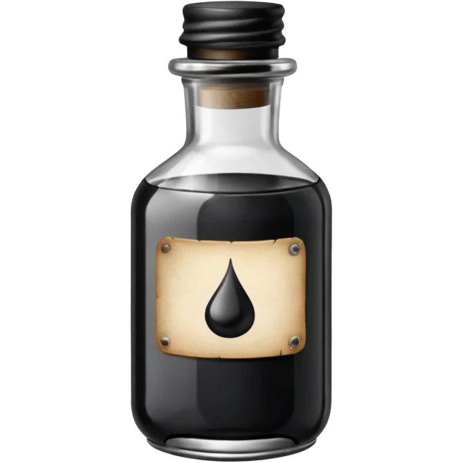 Ink bottle with label
 emoji