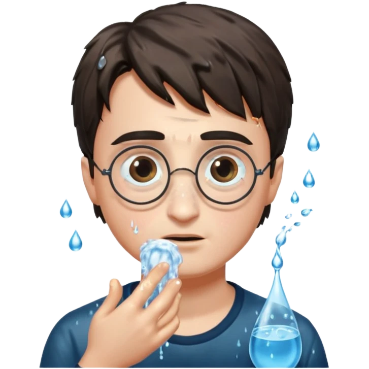 harry potter is washing his face emoji