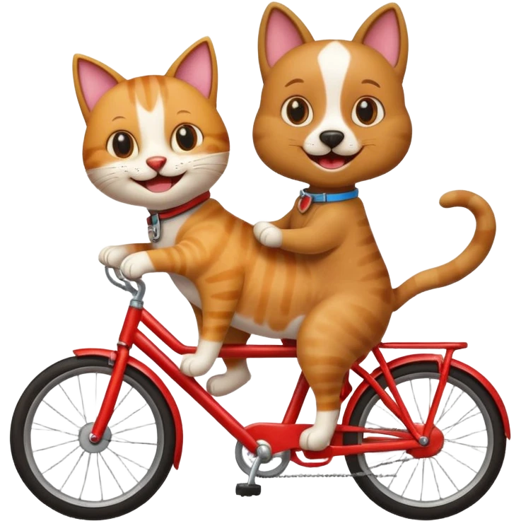 funny cat dog riding bike emoji