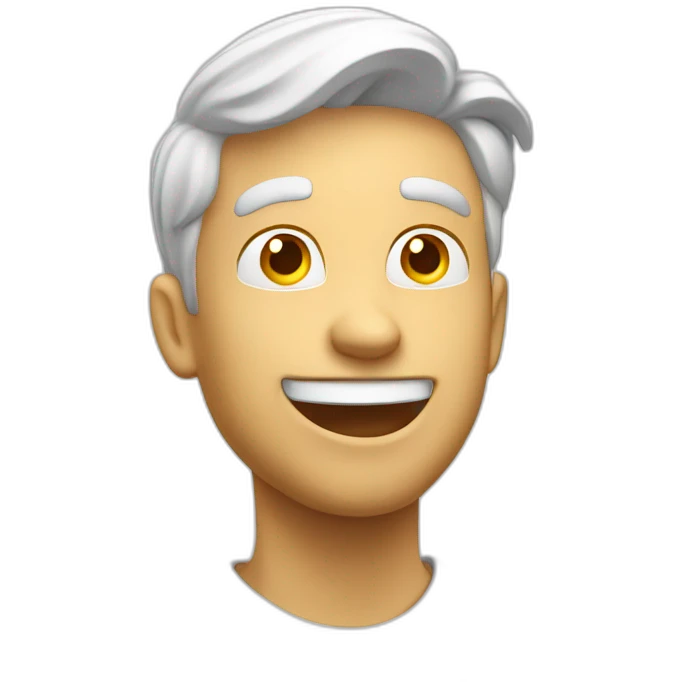 excited white .man looking up 3d emoji