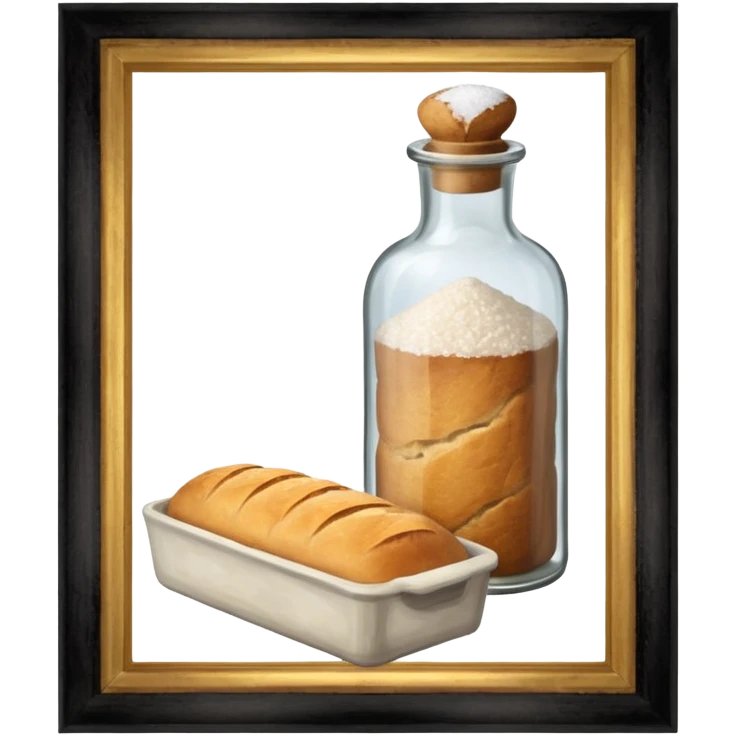  a one victorian bottle of salt and a loaf of bread emoji