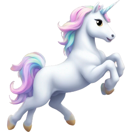 unicornio volando en un arcoiris  emoji