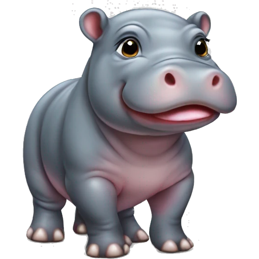 a baby pygmy hippo (moo deng)  emoji