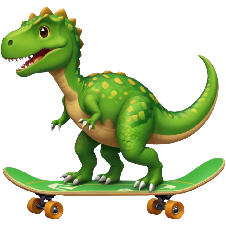 Dinosaur on a skateboard emoji