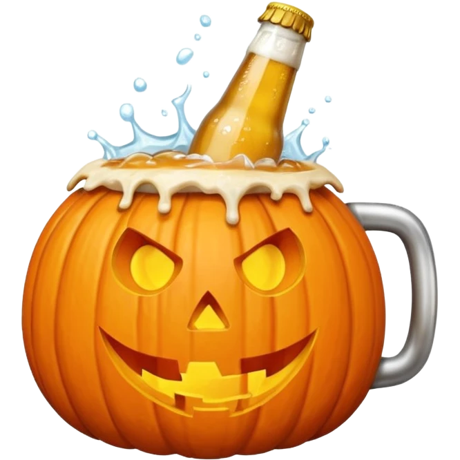Halloween pumkin with beer emoji