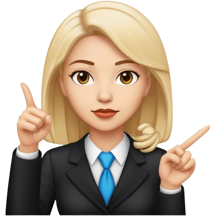 female lawyer pointing emoji