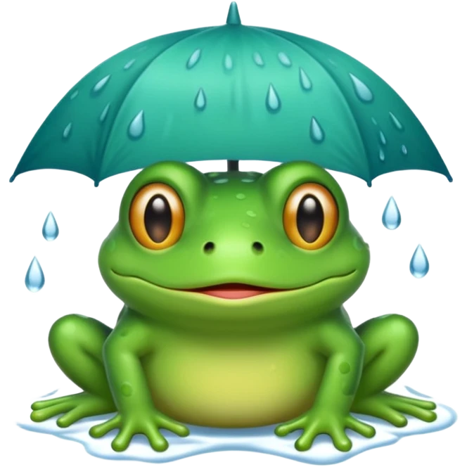 Une grenouille sous la pluie emoji