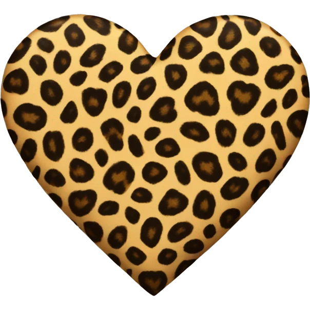 leopard print heart emoji