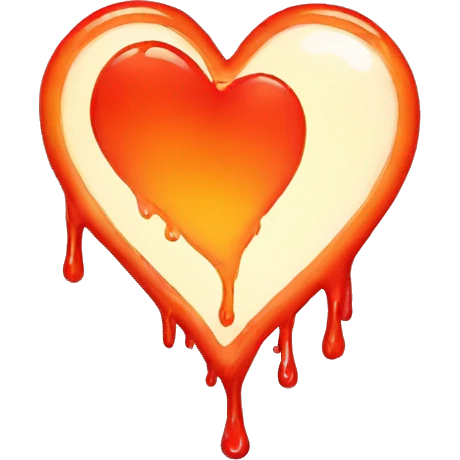 bleeding red heart glowing red-orange emoji