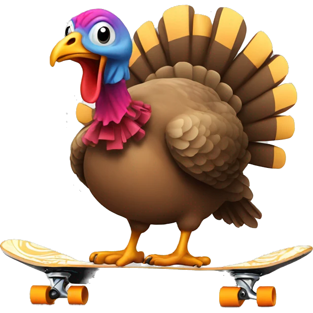 turkey on a skateboard  emoji
