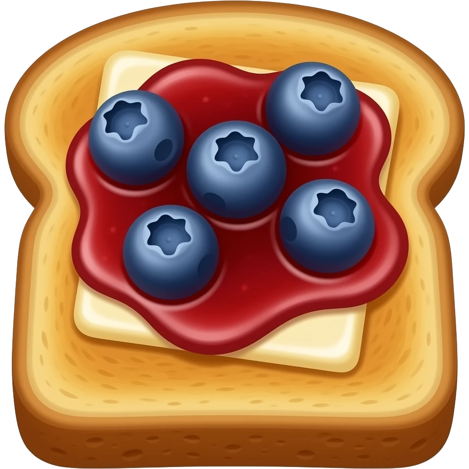 toast with butter, jam and berries on top emoji