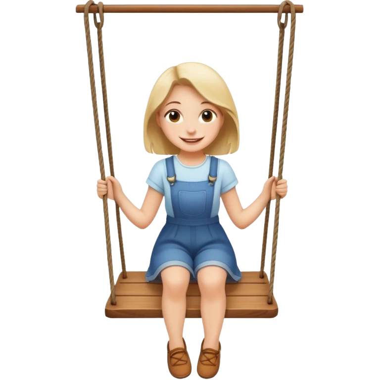Swing, swing-board with  girl emoji