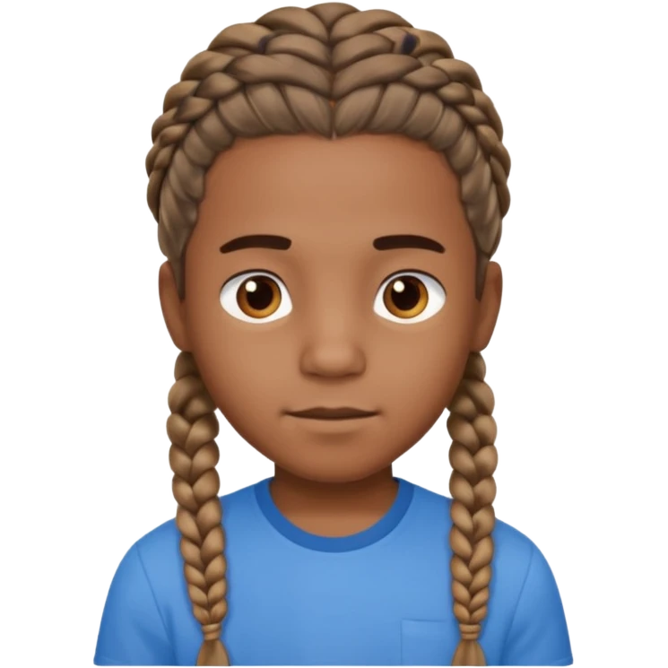 Un chico moreno con trenzas emoji