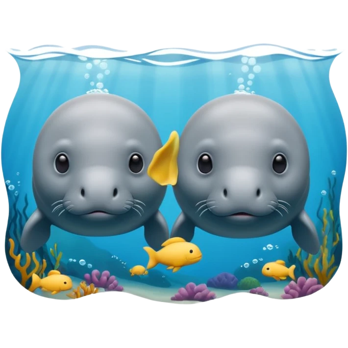 two manatees not togheter emoji