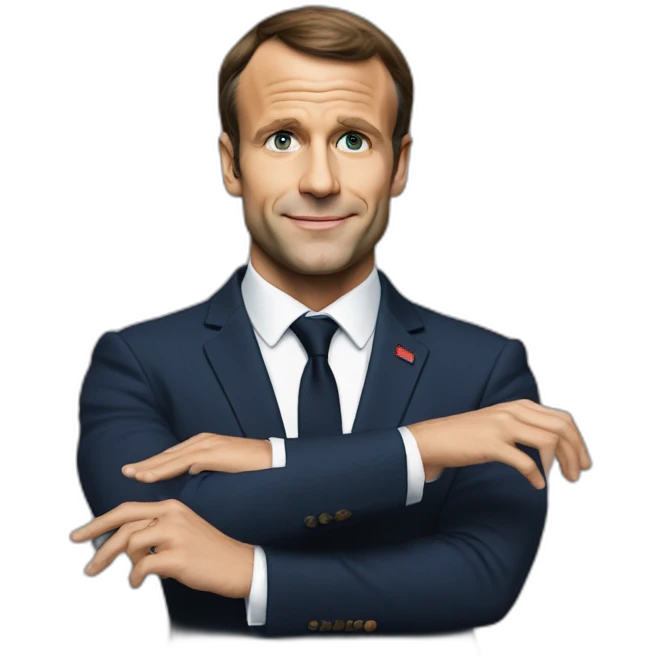 Macron les mains en l’air emoji