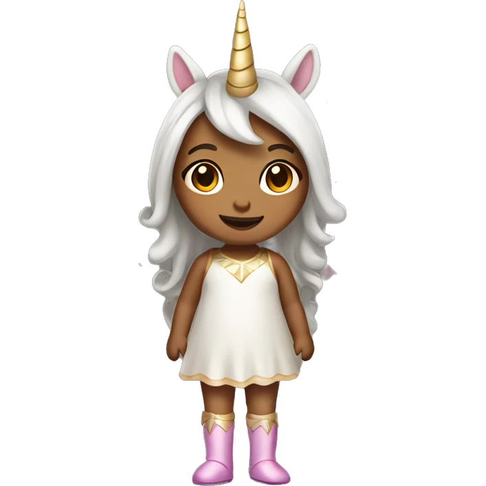 Little tan girl dressed as a unicorn  emoji