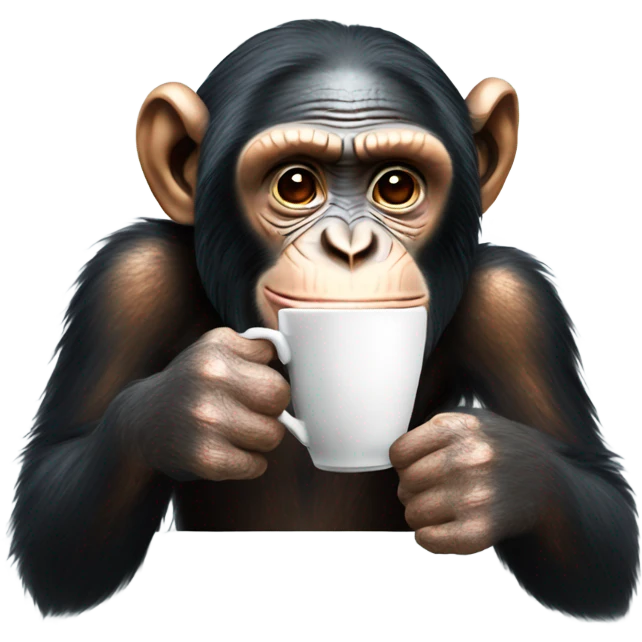 Chimp drinking tea emoji