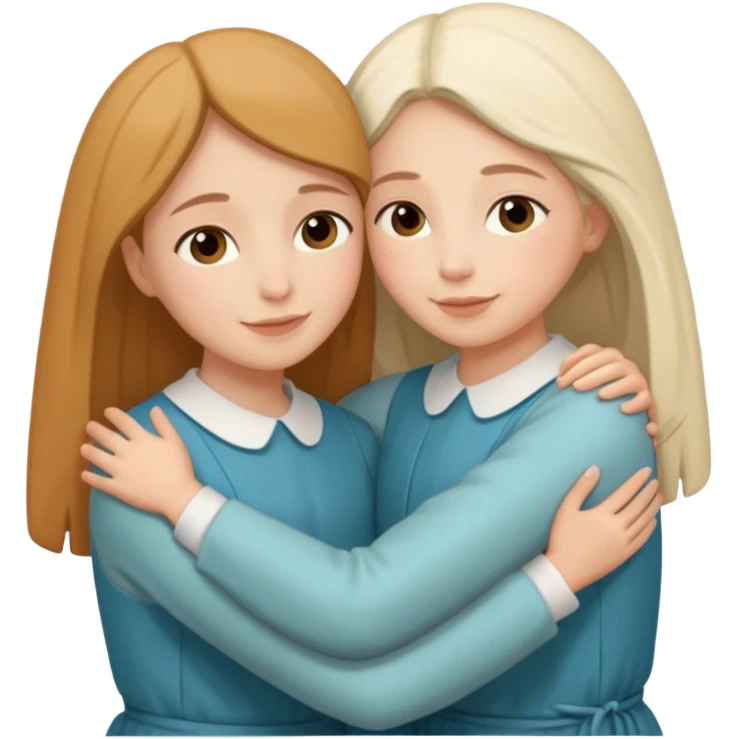 Hugging one carmelitan sister and one Non carmelitan sister emoji