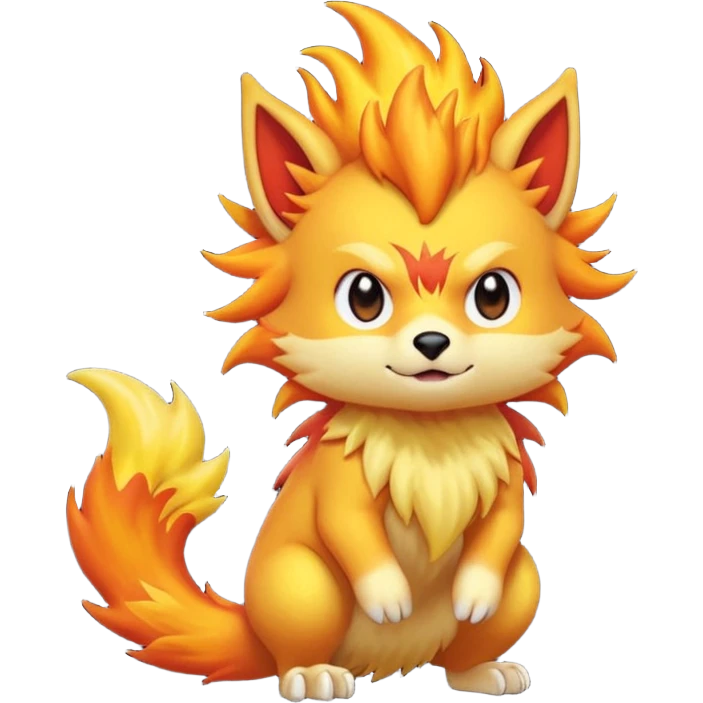 Cool cute edgy kawaii Quilava-animal-creature-hybrid full body emoji