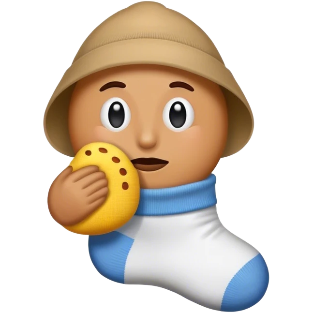 an emoji who sniff a sock emoji
