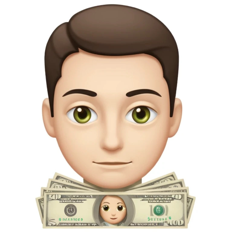 emoji with a snobby smrik with money eyes emoji