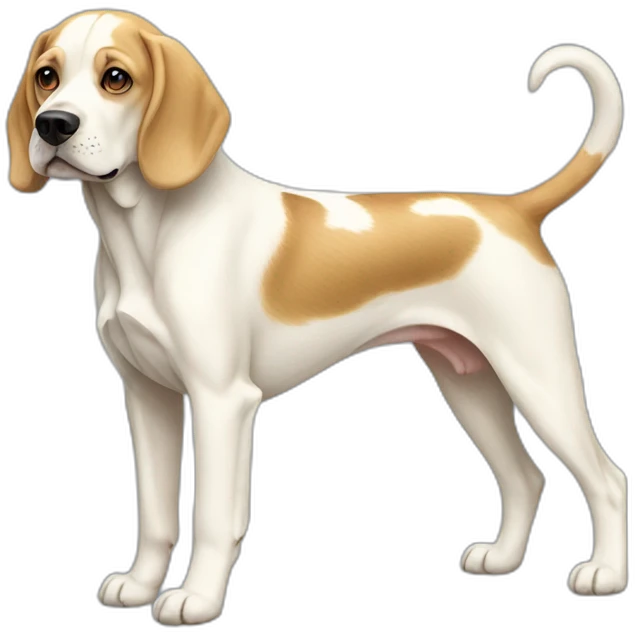Dog cream-white Beagle full-height emoji