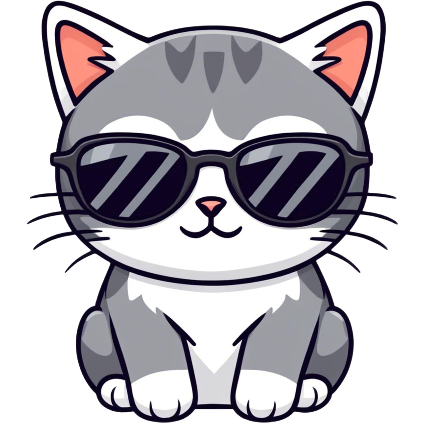 Cat with sunglasses emoji