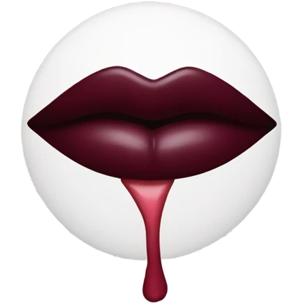 Burgundy lipstick with heart emoji