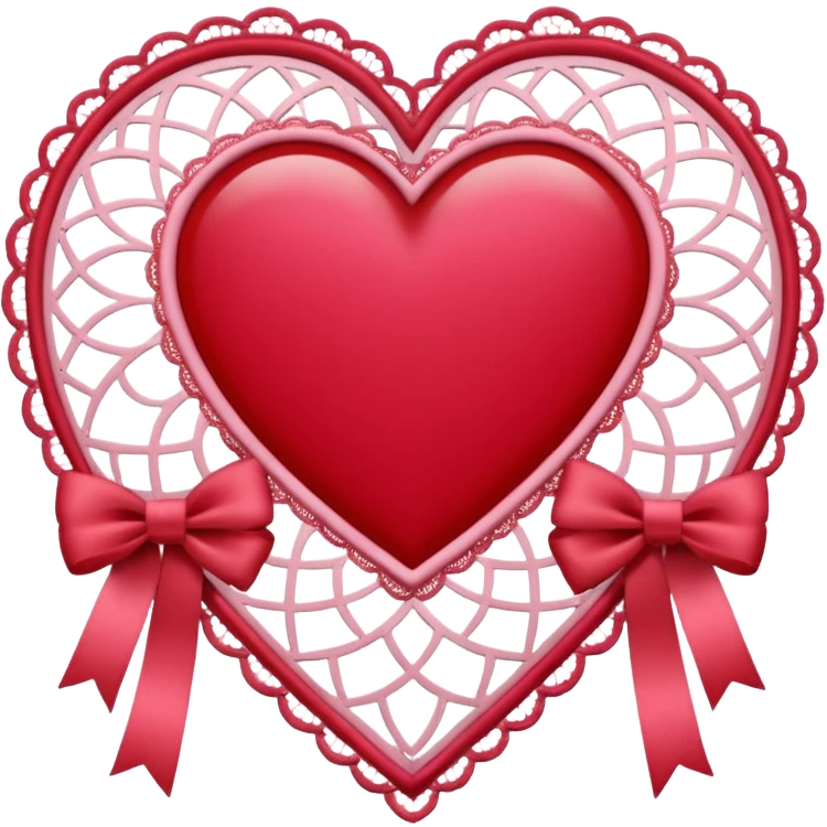 Valentines-colored romantic vintage aesthetic deco with laces   emoji