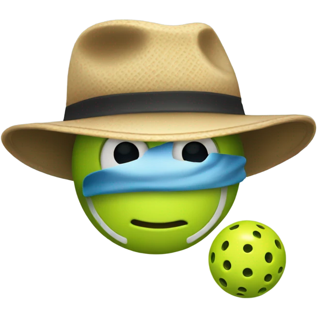 Pickleball wearing a hat emoji