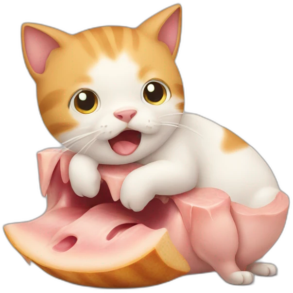 Cat eat pig emoji