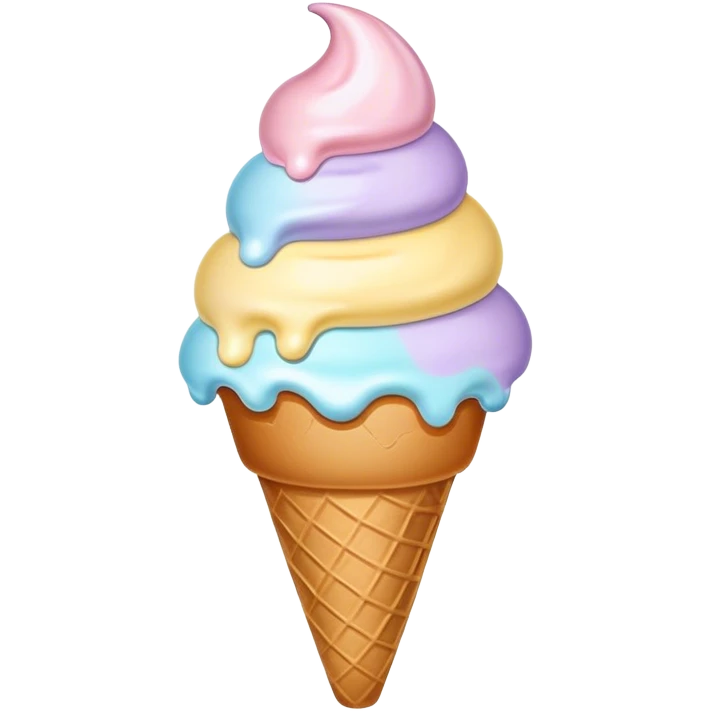 Melted pastel ice cream emoji