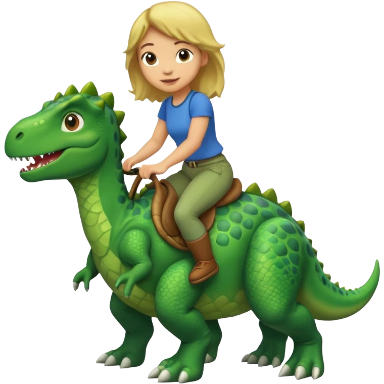 Girl riding Dino emoji