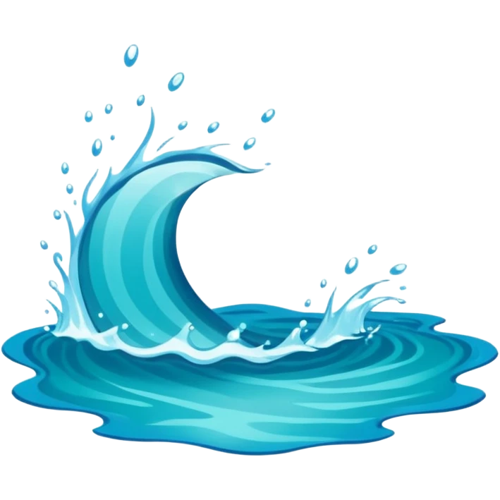 swimming side view in the water lake, with water emoji