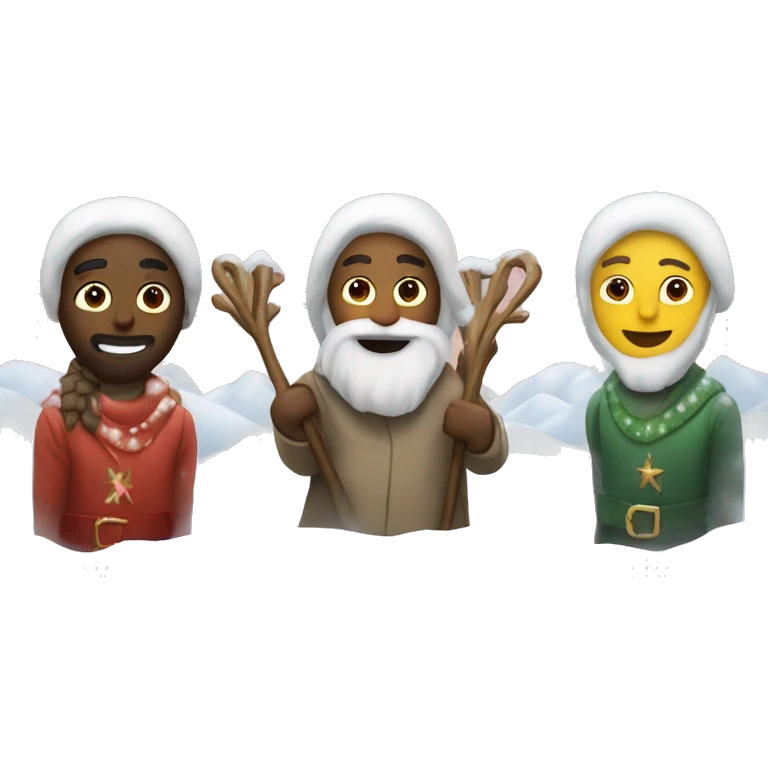 Christamms three with snow emoji