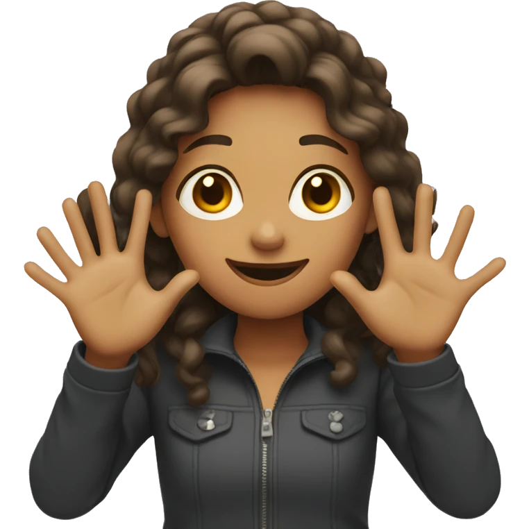 girl with hands up emoji