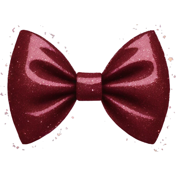 Maroon bow with glitter emoji