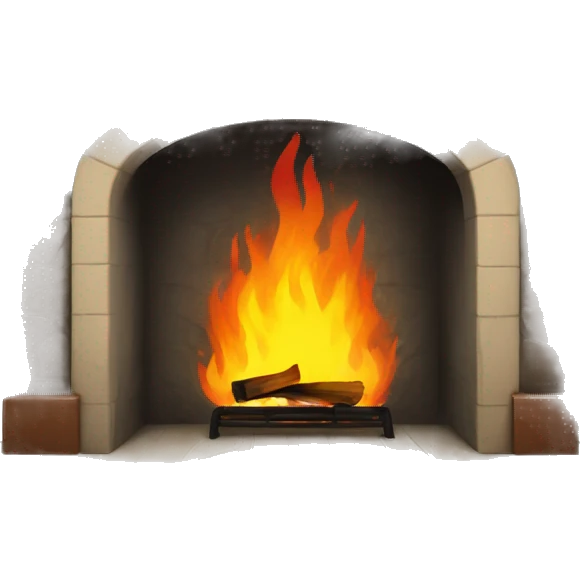 Fireplace with fire emoji