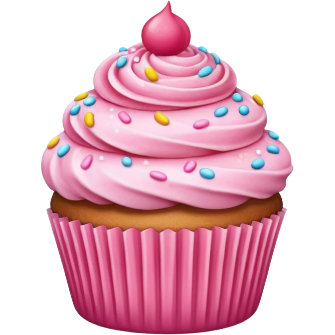Cupcake with pink icing emoji