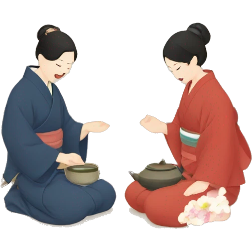 Tea ceremony in Japanese tatami  emoji