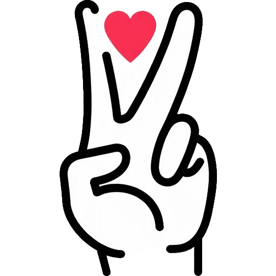 Korean finger heart gesture, hand making heart shape with thumb and index finger emoji