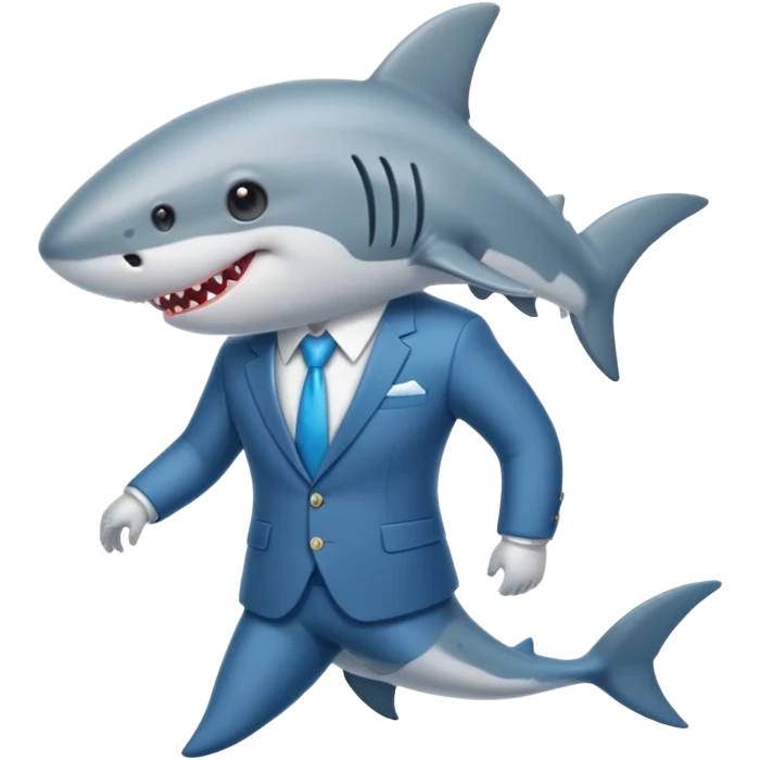 draw a vacuum sealed cute shark in a suit emoji