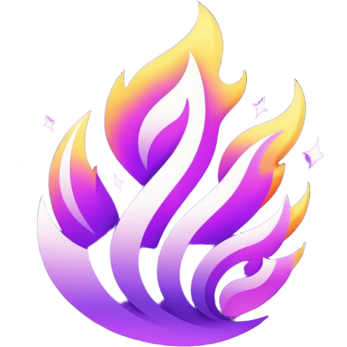glitter purple fire emoji