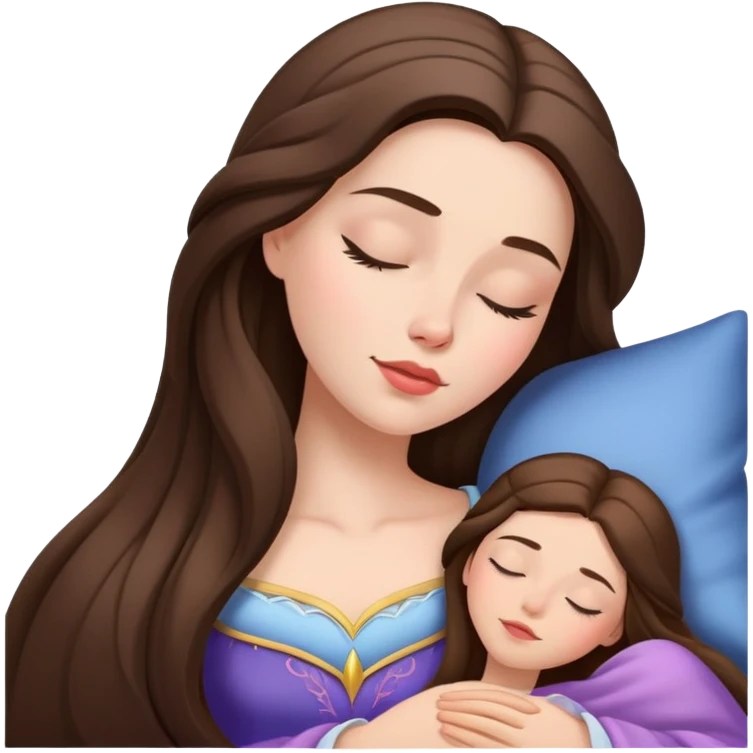 sleeping beauty brunette white girl with no background  emoji