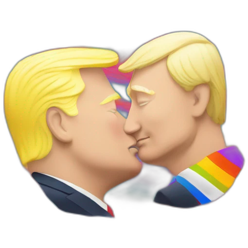 trump-and-putin-kissing,-lgbtq+ friendly, positivity, inclusiveness emoji