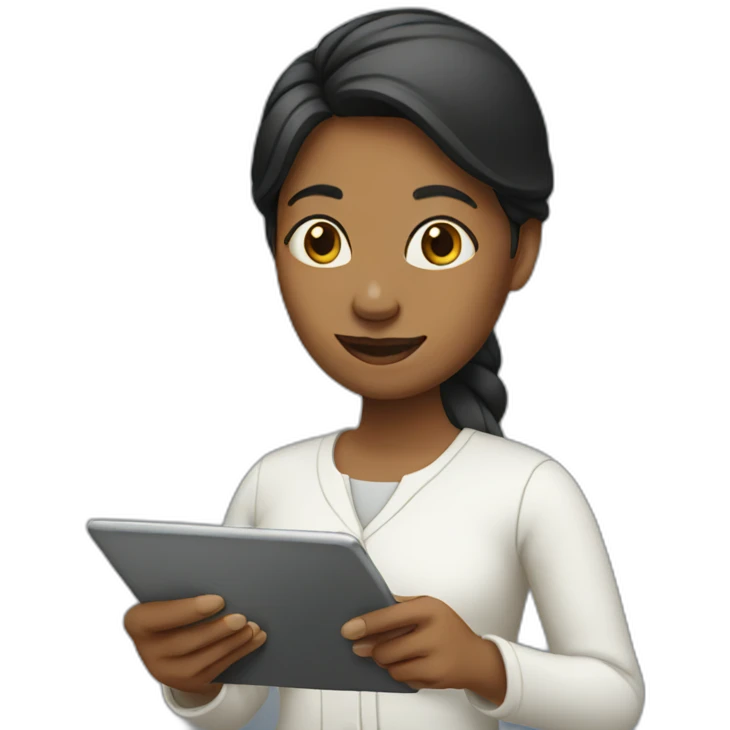 Woman holding tablet emoji