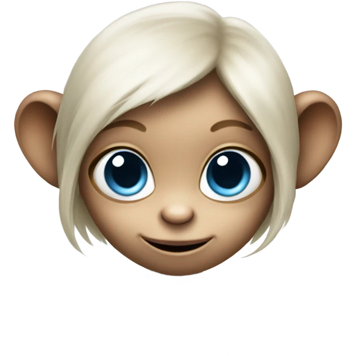 tiny fairy-bird-monkey with Blue eyes baby girl emoji